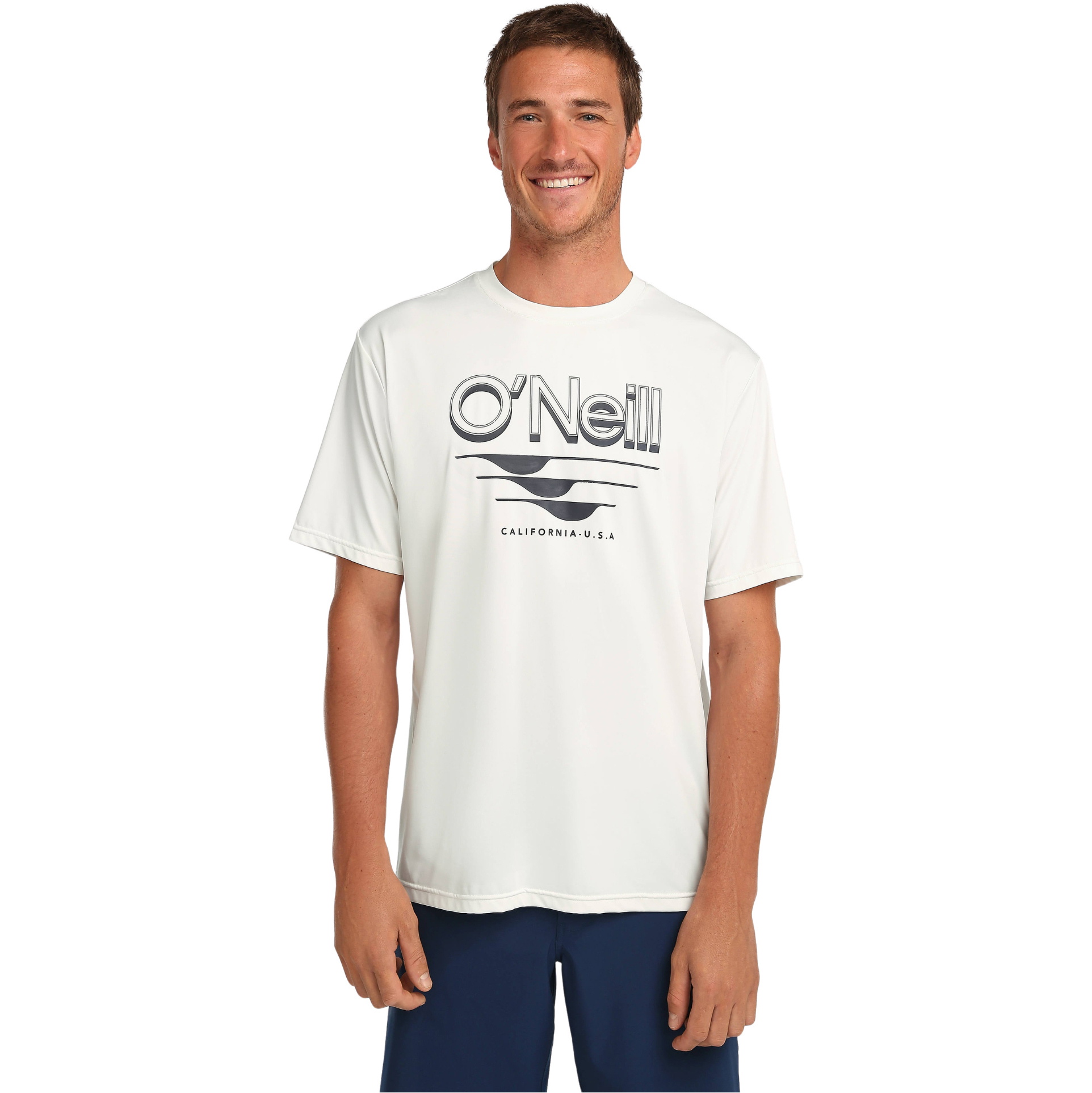 2026 O'Neill M&auml;nner Hybrid UPF Polygiene Grafik-T-Shirt 2850340 - Snow White